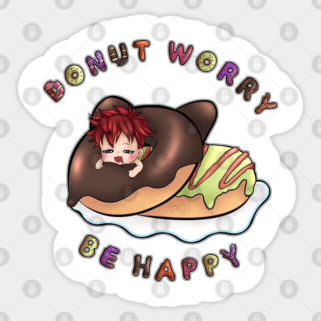 donut worry be happy Sticker by Drawers of Drawing